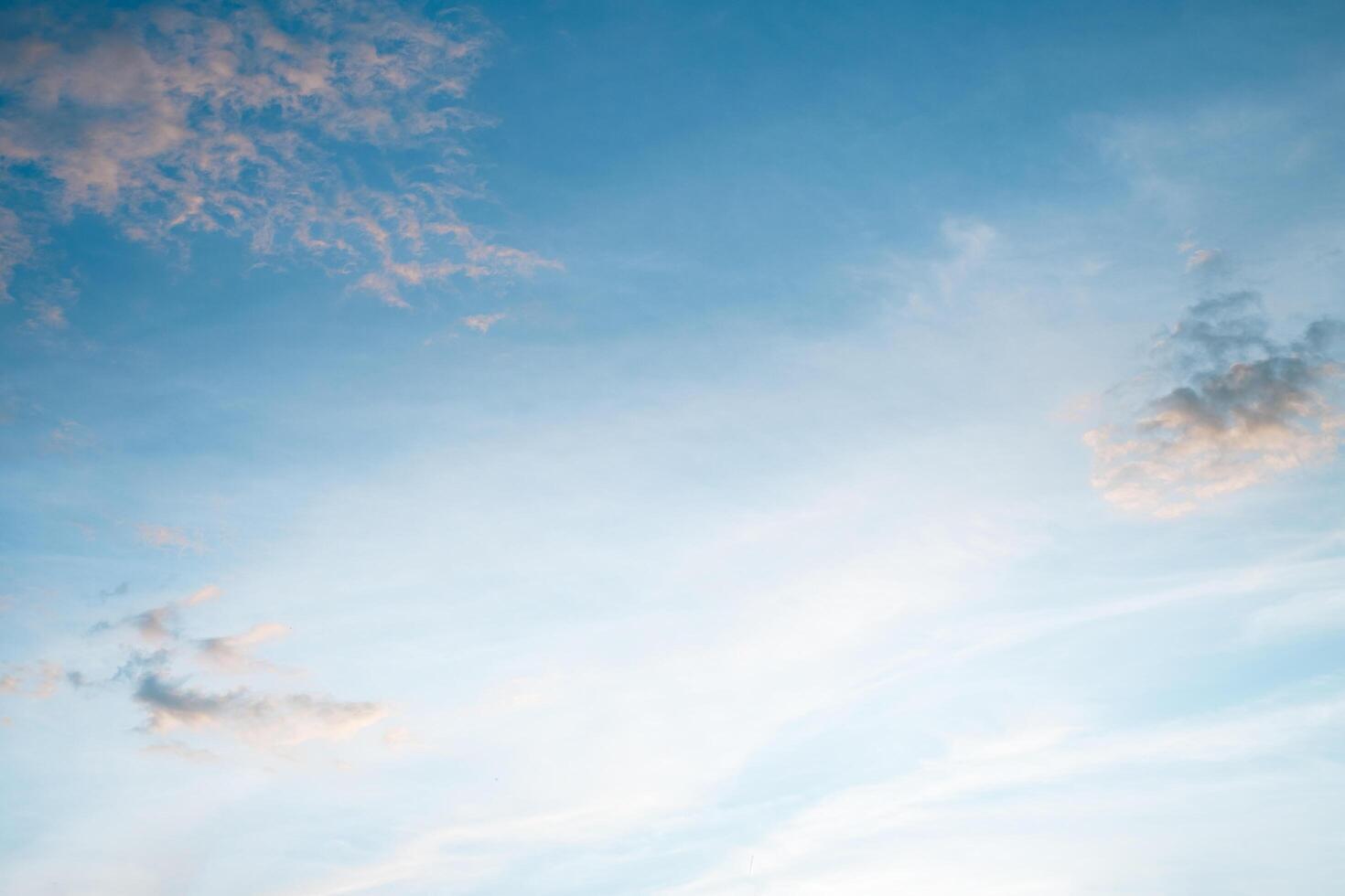 Beautiful , luxury soft gradient blue white clouds and sunlight on the blue sky perfect for the background, take in everning,Twilight, Large size, high definition landscape photo