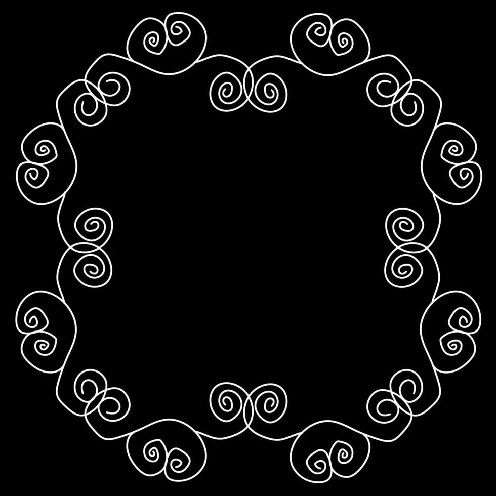 Original white pattern in the form of spirals on a black background vector