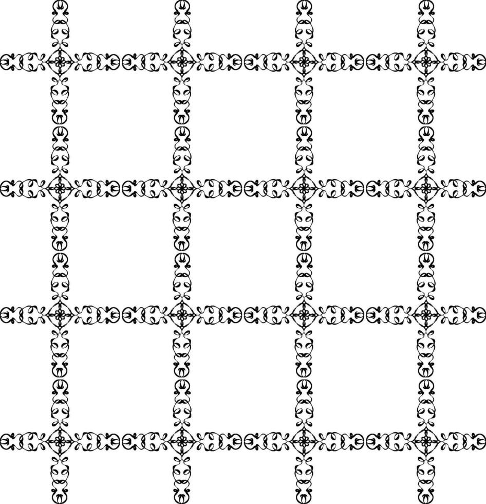 Seamless pattern in the form of an openwork lattice in black on a white background vector