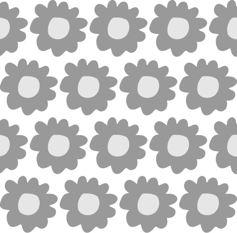 Seamless floral pattern in gray on a white background vector