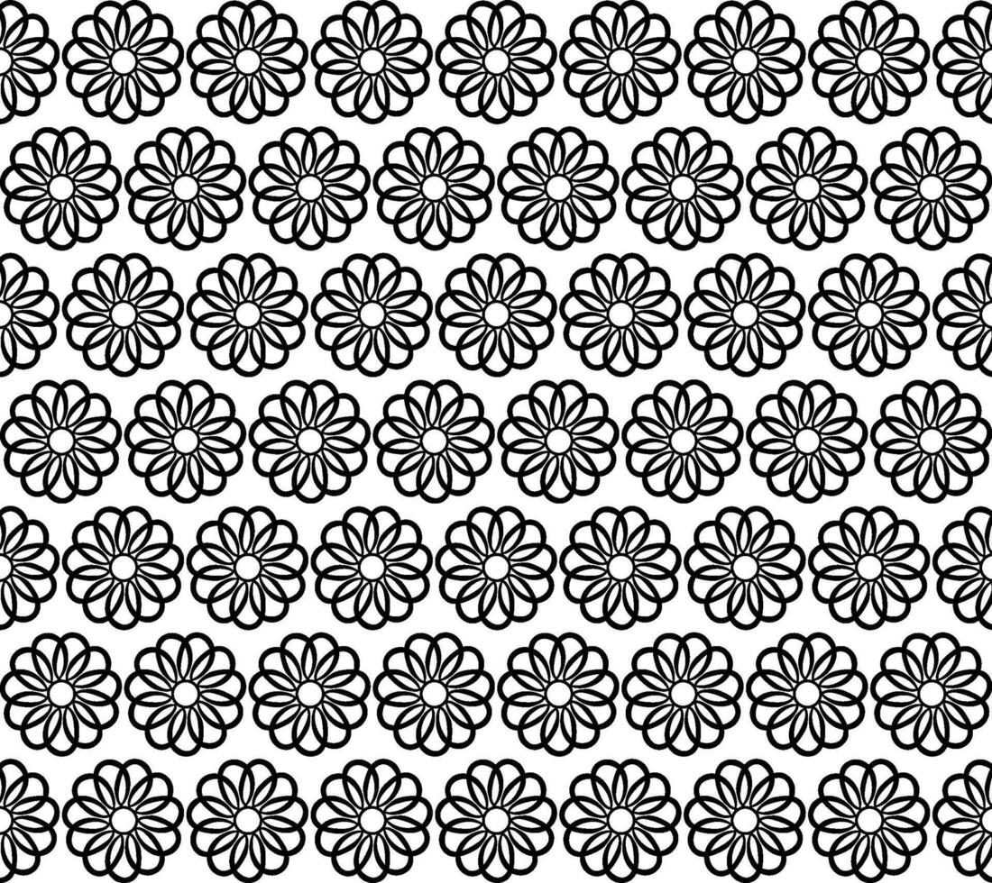 Beautiful black seamless floral pattern on white background vector