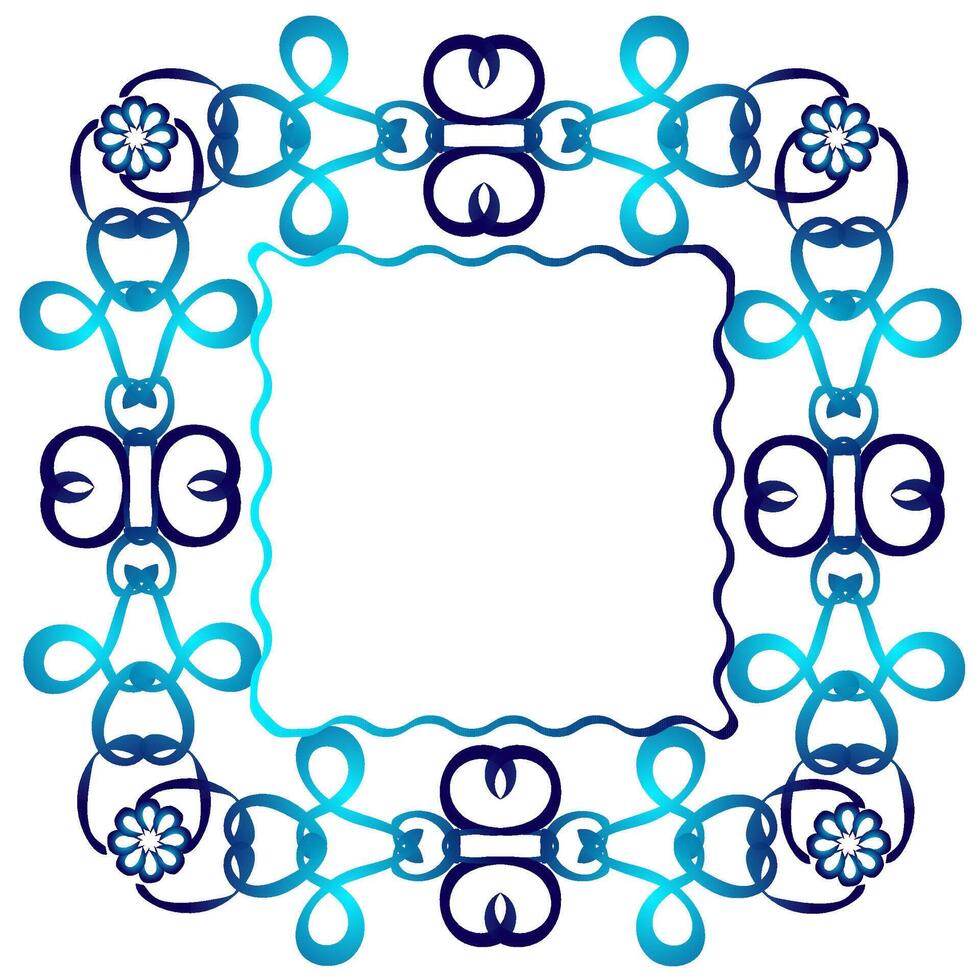 Blue rectangular frame on a white background vector
