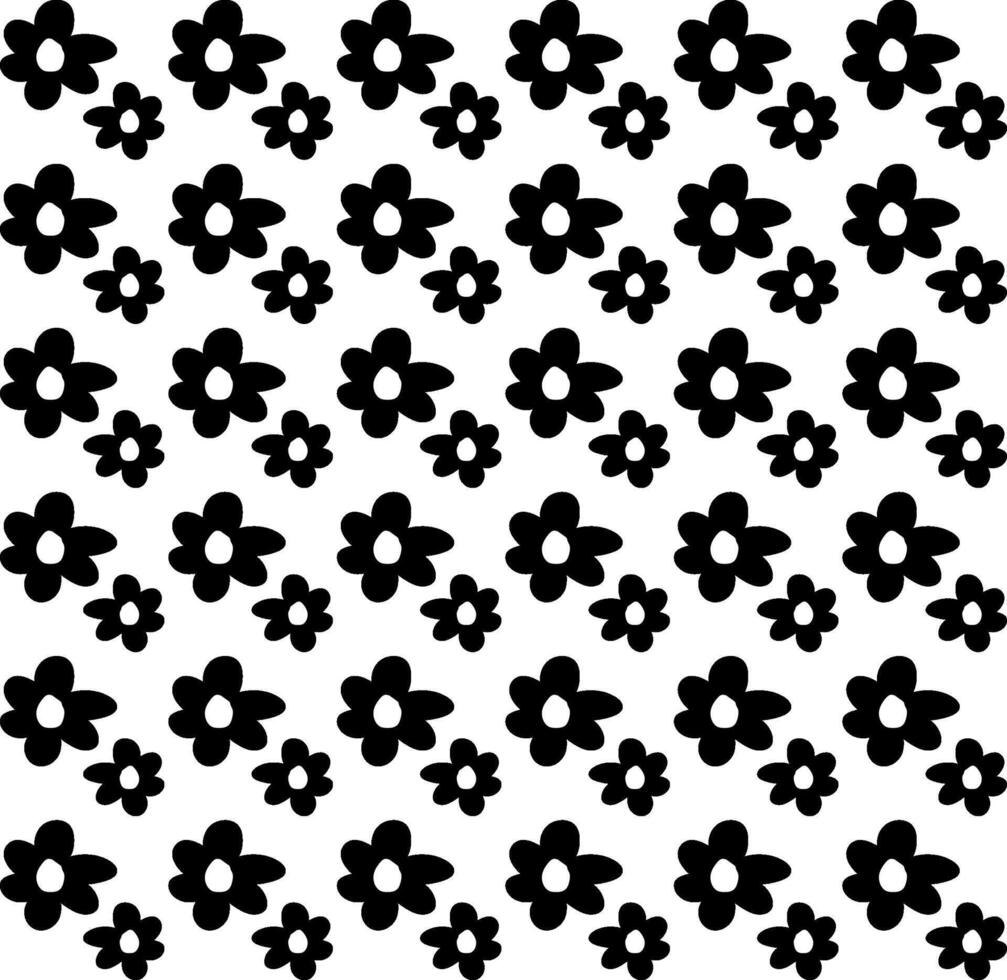 Seamless texture in the form of a floral pattern of black flowers on a white background vector