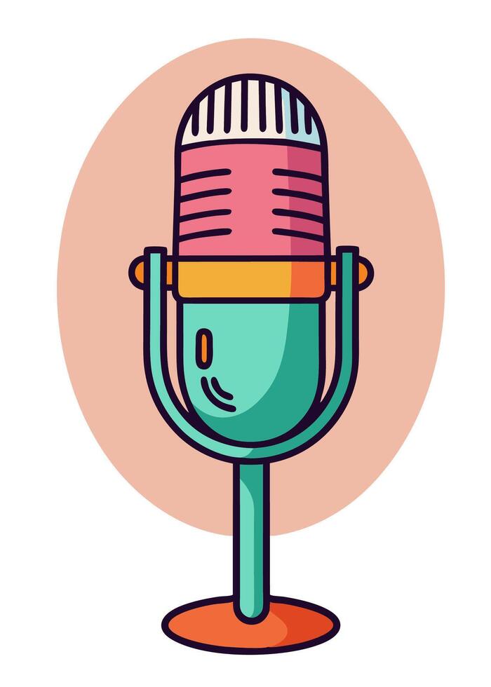 Cartoon style microphone illustration vector