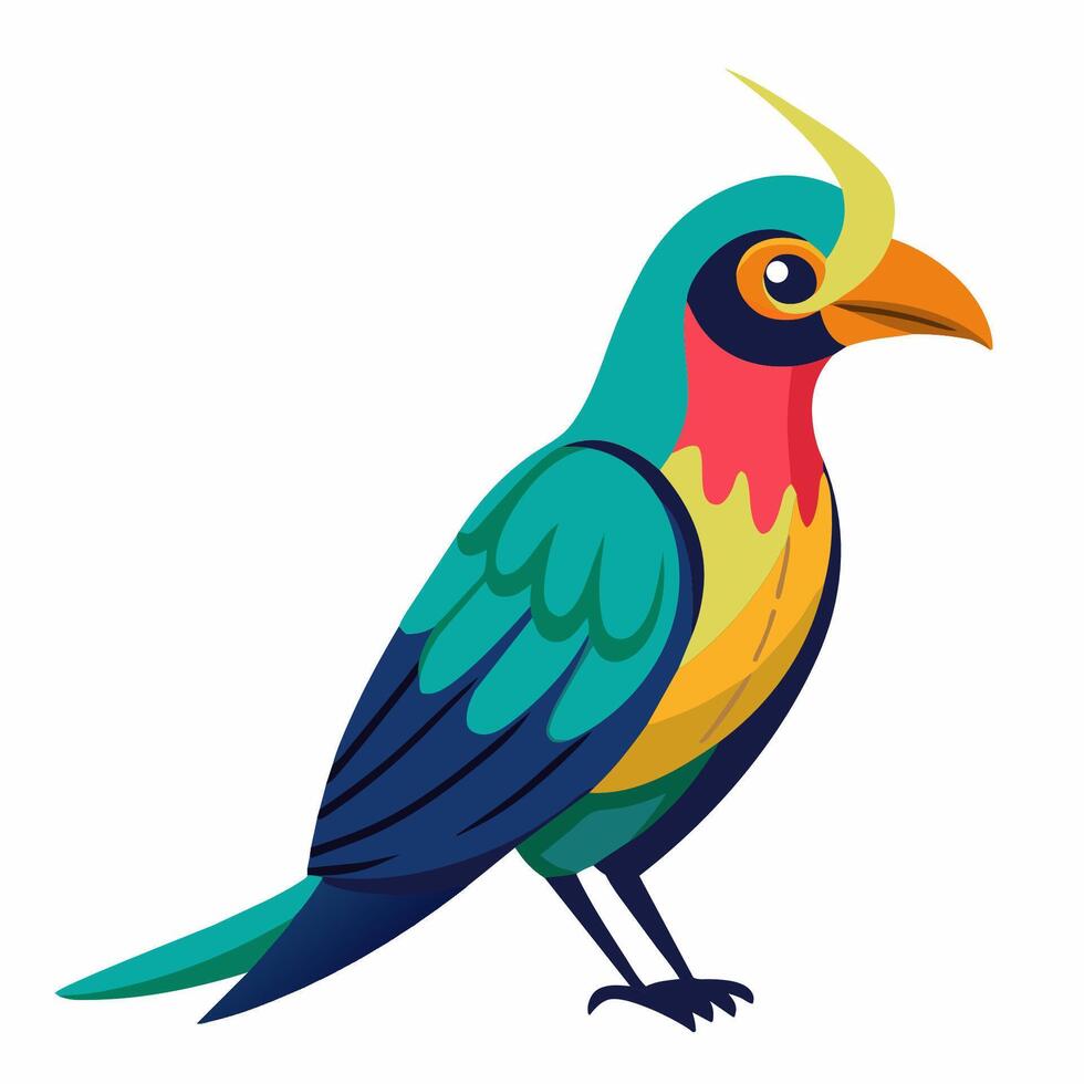 Cartoon tropical bird. illustration. vector