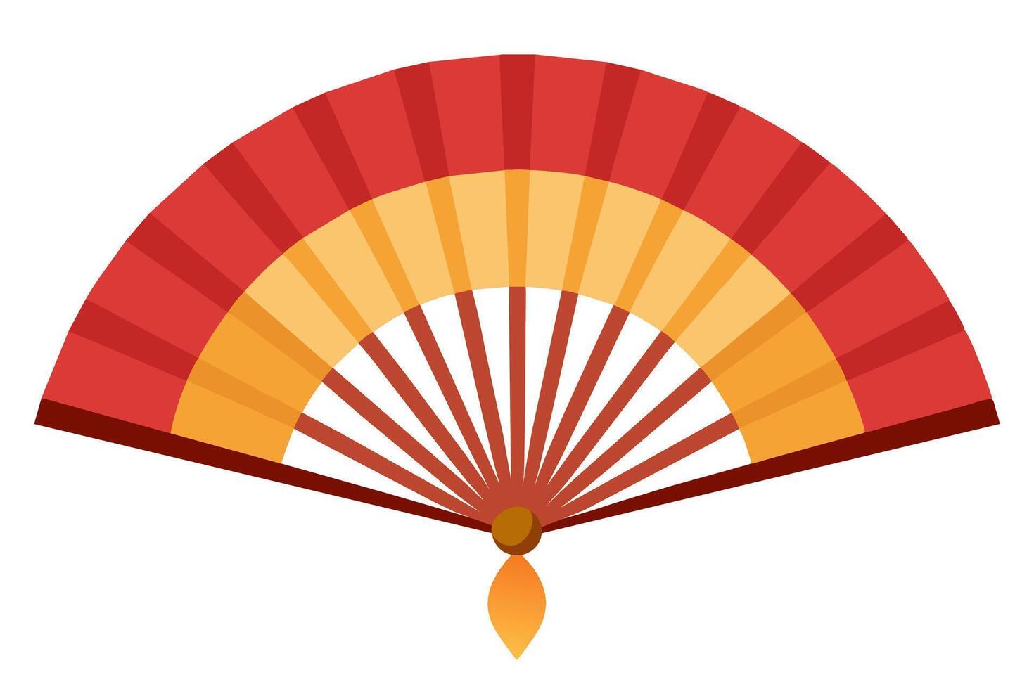 Folding hand fan. Cartoon illustration vector