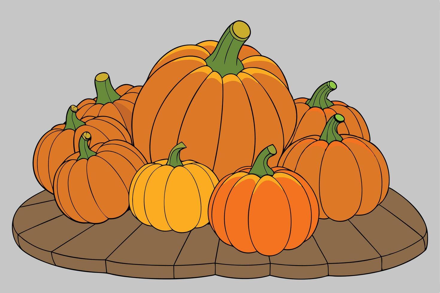 Pumpkin Illustration Cartoon, Clipart, and Line Art Designs. Printable pumpkin graphics cartoon, clipart, and line art designs for any project. vector