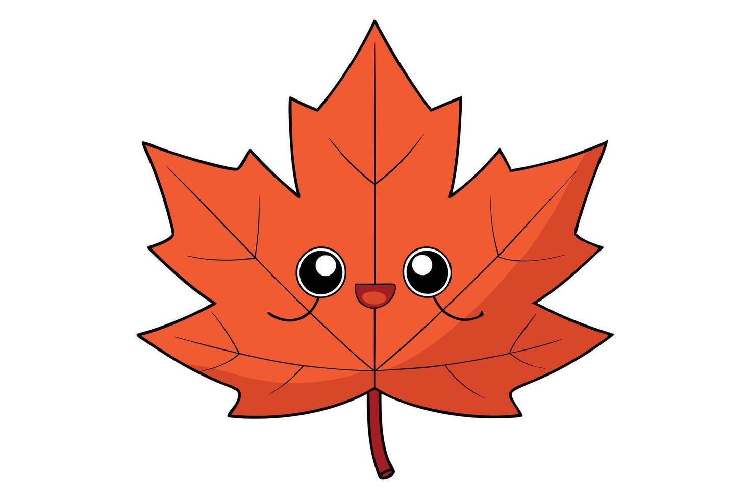 Maple Leaf Illustration Cartoon, Clipart, Line Art Design. Maple leaf illustration cartoon, clipart, and line art design for digital prints. vector