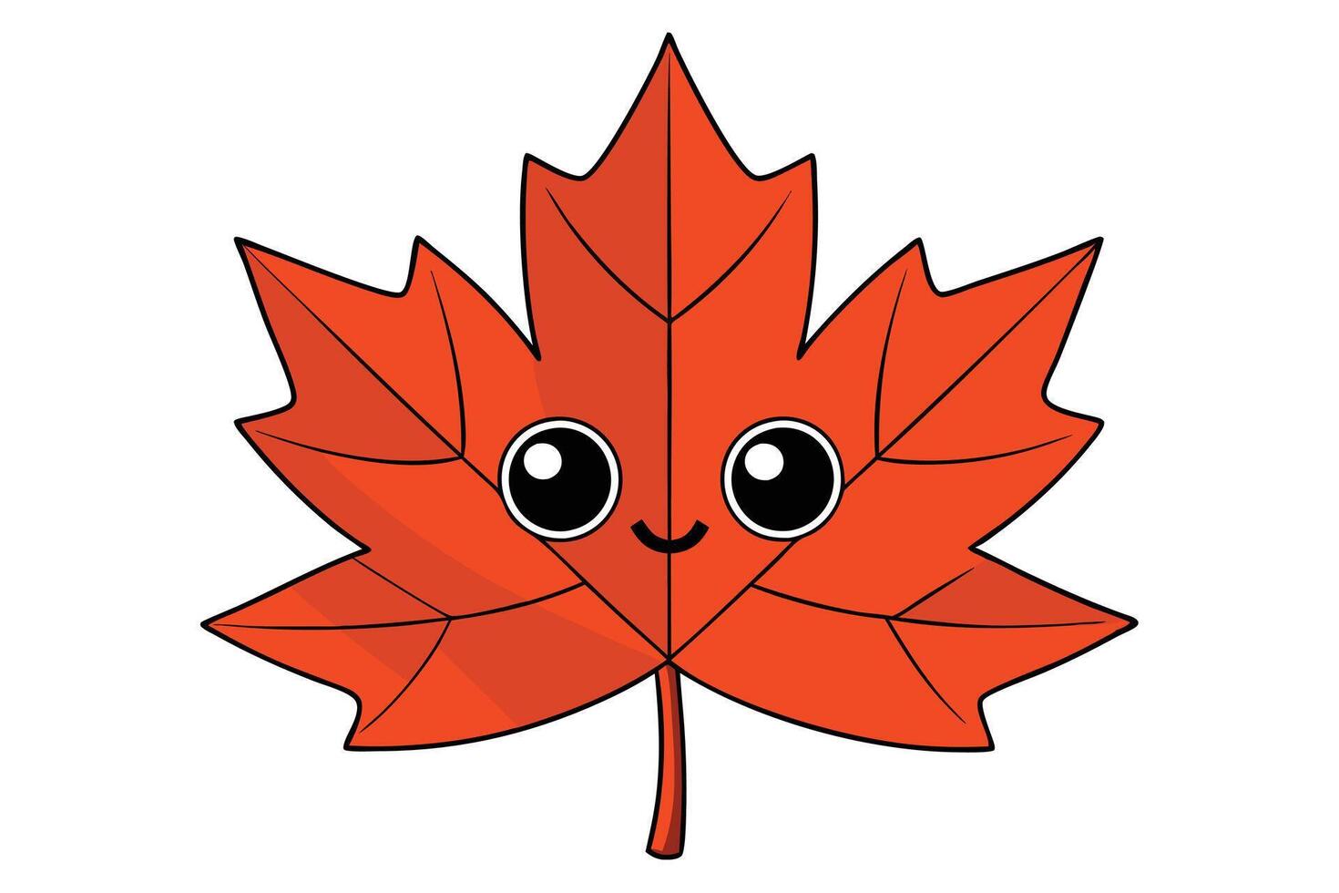 Maple Leaf Illustration Cartoon, Clipart, Line Art Design. Maple leaf illustration cartoon, clipart, and line art design for digital prints. vector