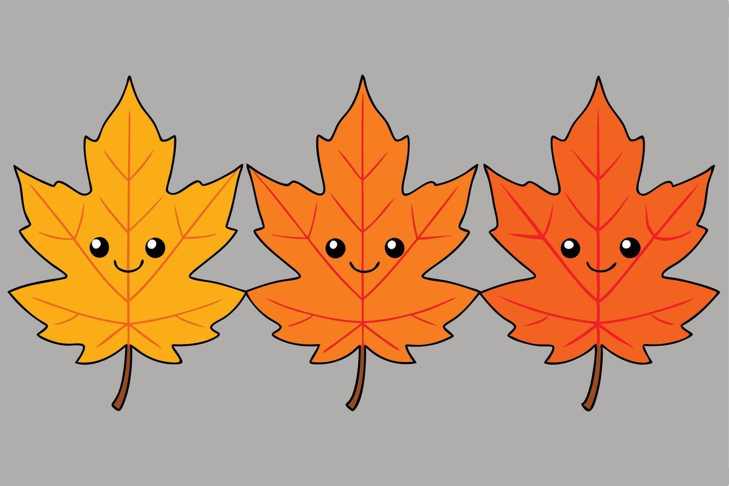 Maple Leaf Illustration Cartoon, Clipart, Line Art Design. Maple leaf illustration cartoon, clipart, and line art design for digital prints. vector