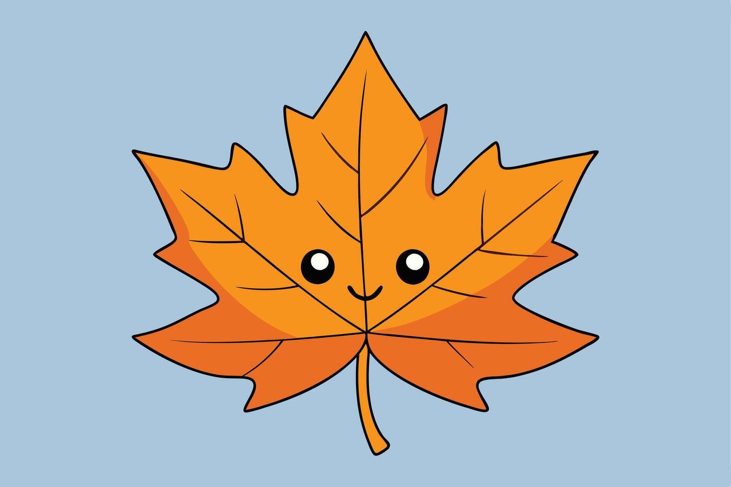 Maple Leaf Illustration Cartoon, Clipart, Line Art Design. Maple leaf illustration cartoon, clipart, and line art design for digital prints. vector