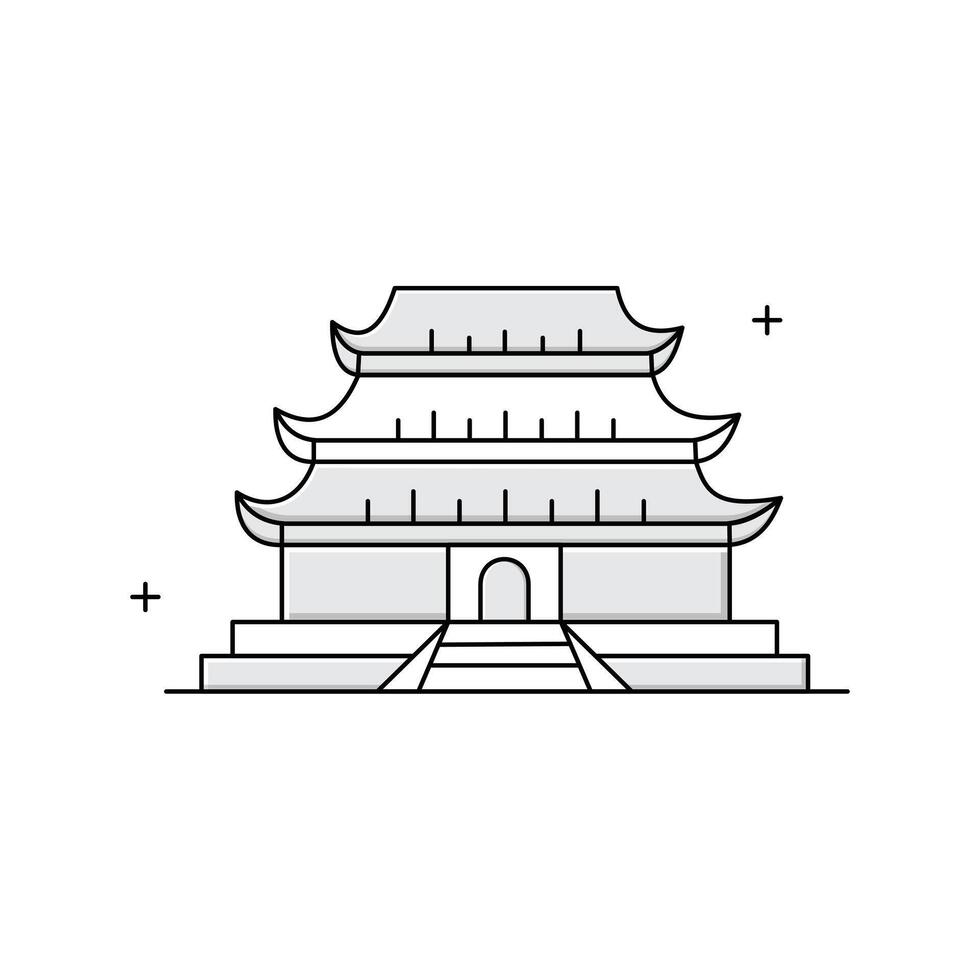 Forbidden City Illustration Icon Design vector