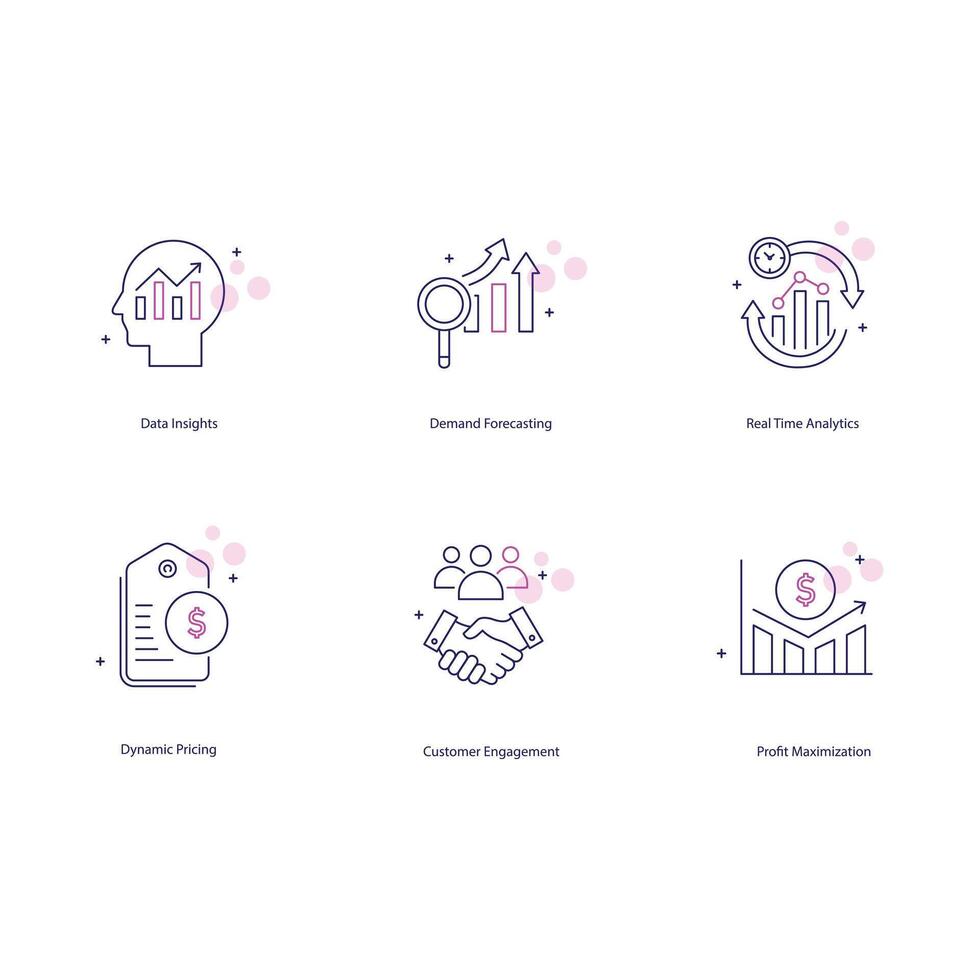 AI-Driven Trade Promotion Optimization Icon Design Set vector