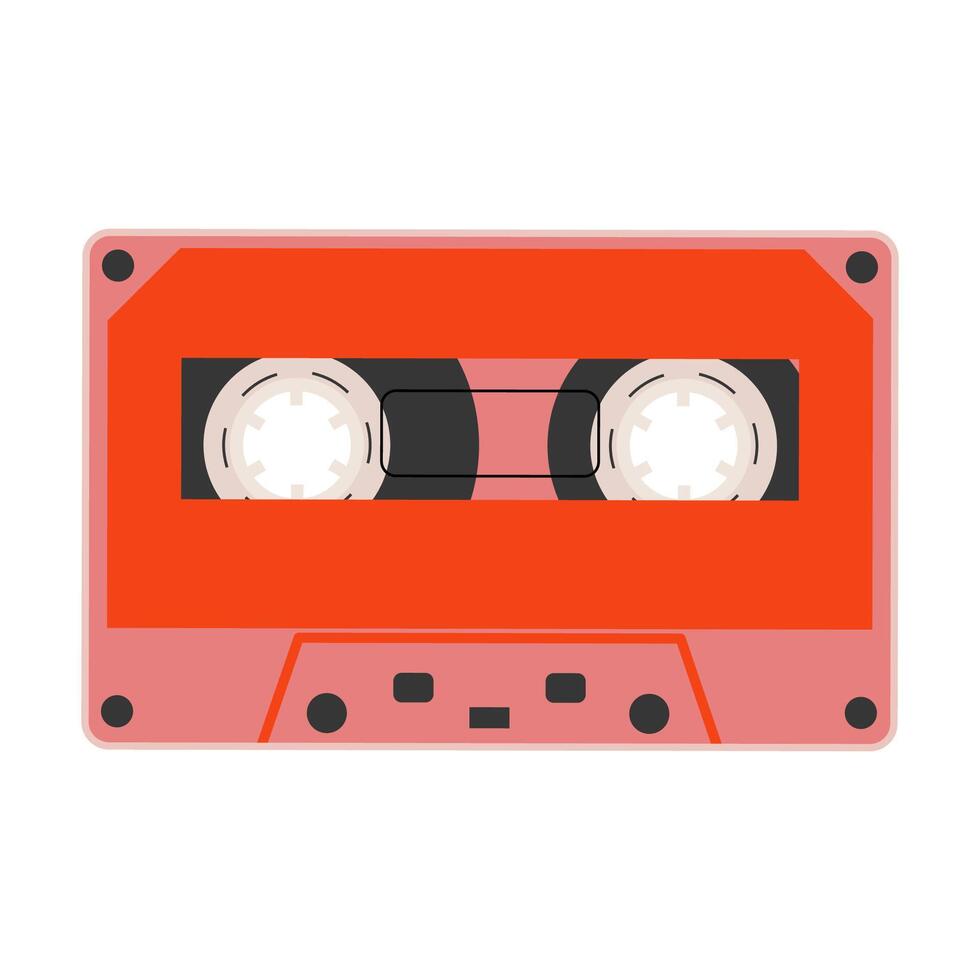 Retro audio tape from 1990s isolated on white background. Music tape. vector