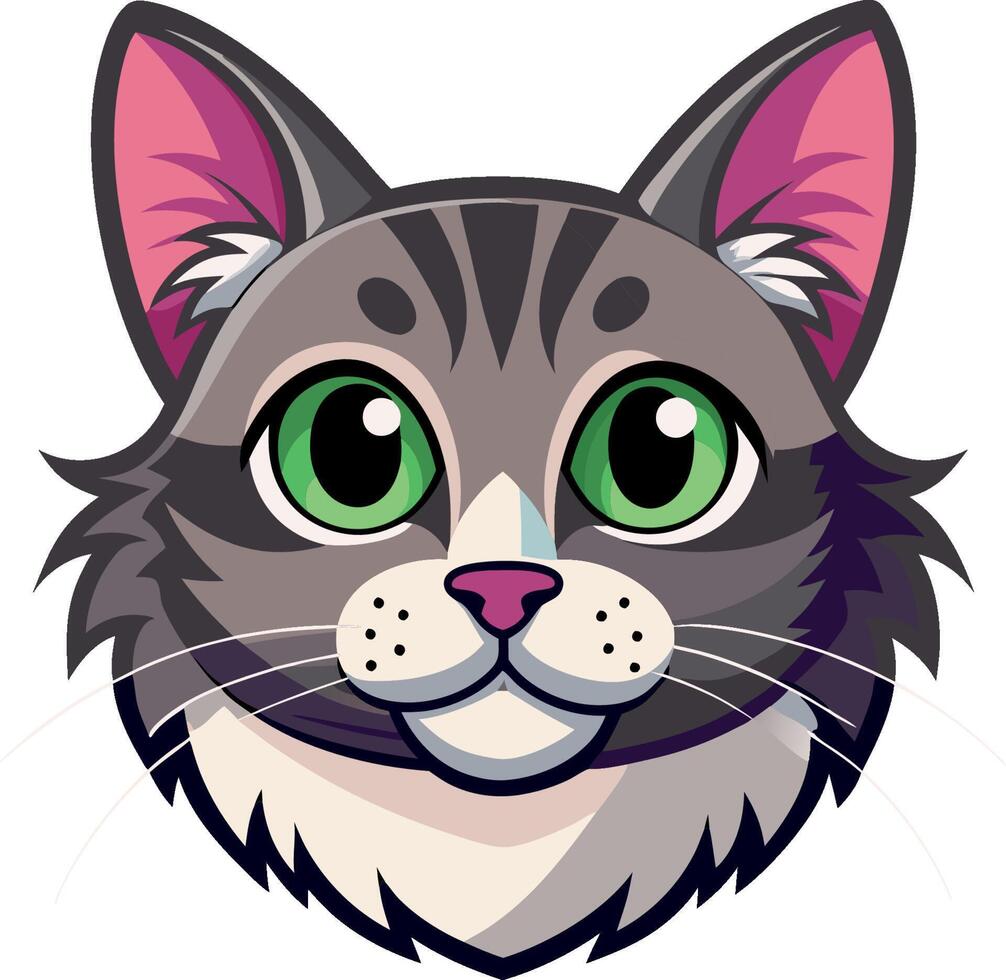 Cat face art Illustrations vector