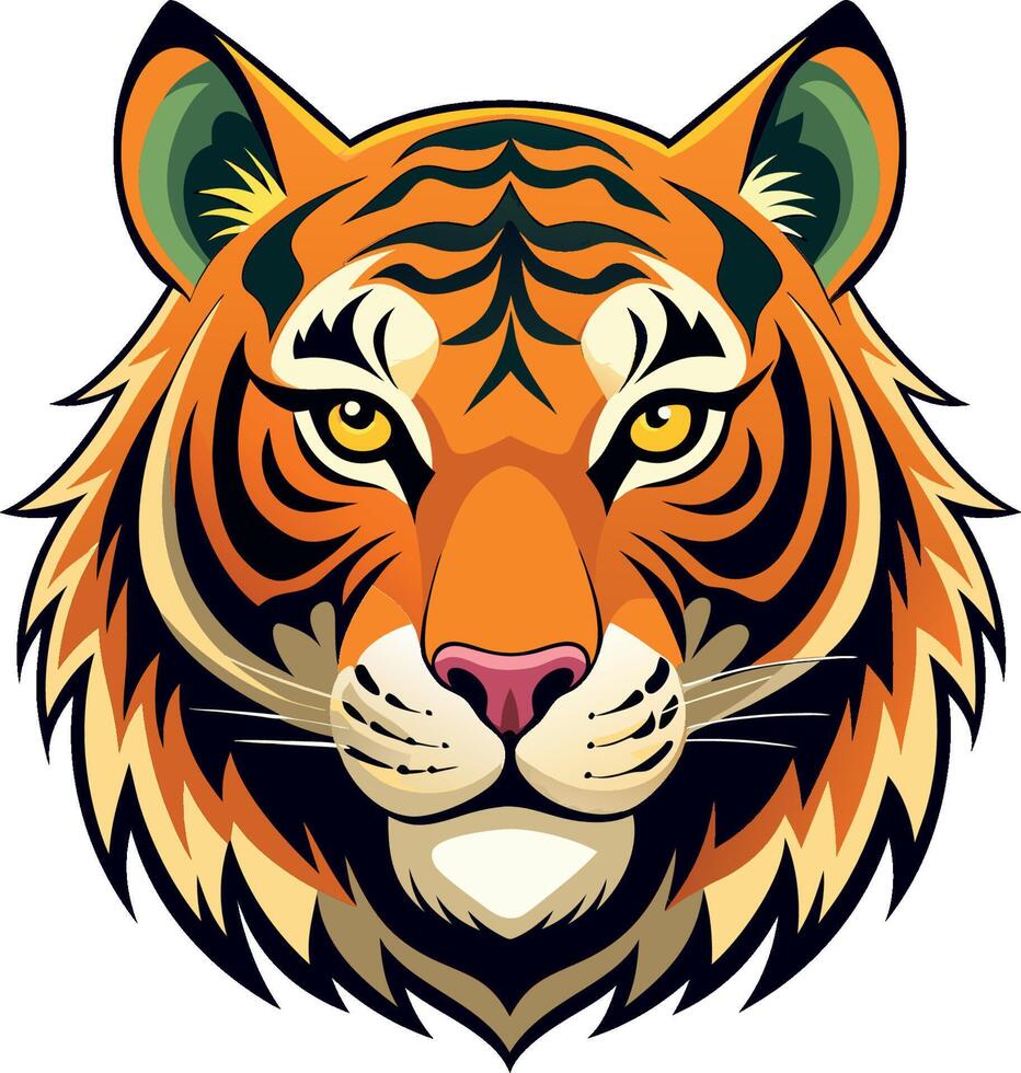 Tiger Head Art Illustrations vector