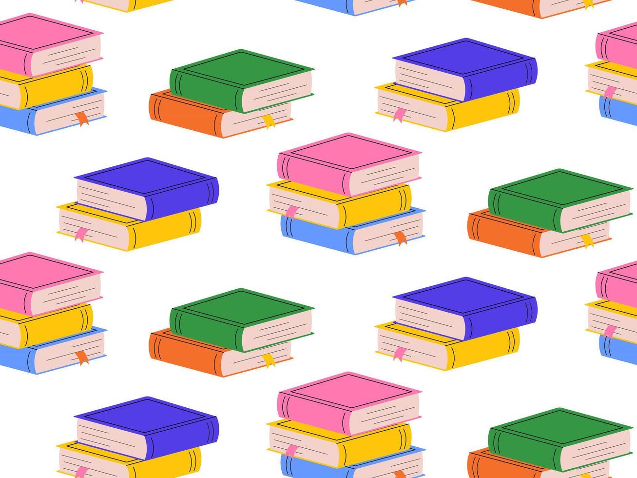 Background pattern of colorful books. Seamless pattern of textbooks for school or library vector
