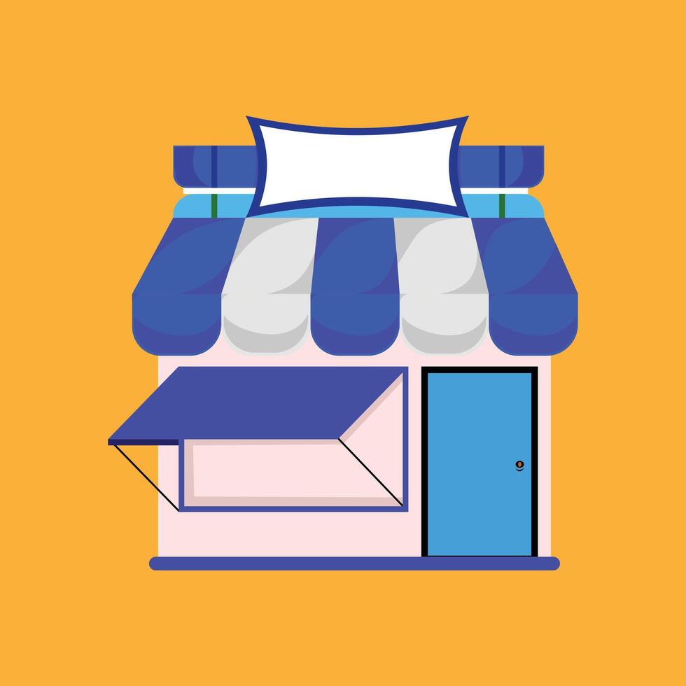 Flat design modern illustration concept of online shopping. Icon of store. logo icon of a shop, kiosk or merchant booth. Trading property symbol. Editable illustration design vector