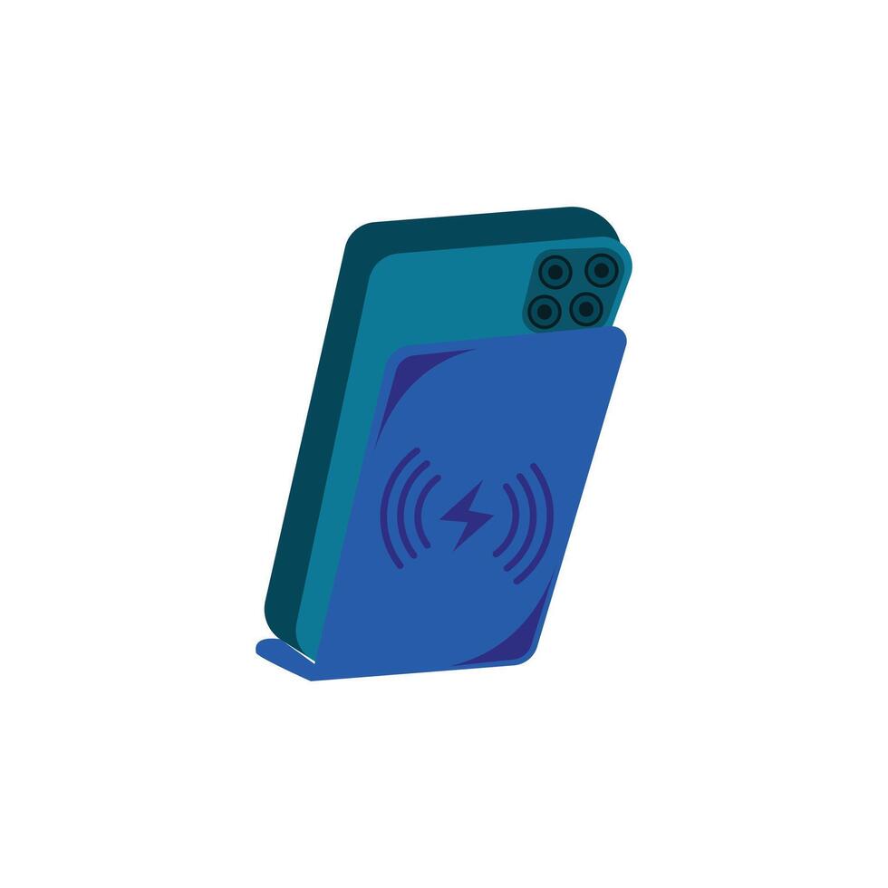 Smartphone design, Digital technology communication social media internet web and wireless theme. Design element illustration of technology and wireless charging vector