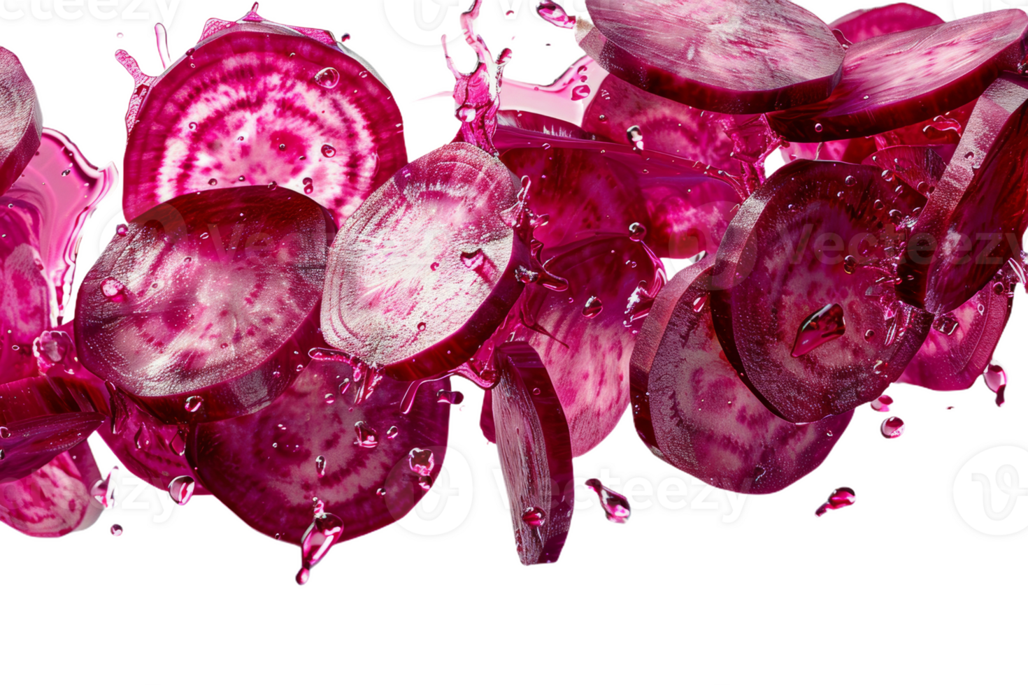 Beetroot Slices Soaring Through Water png