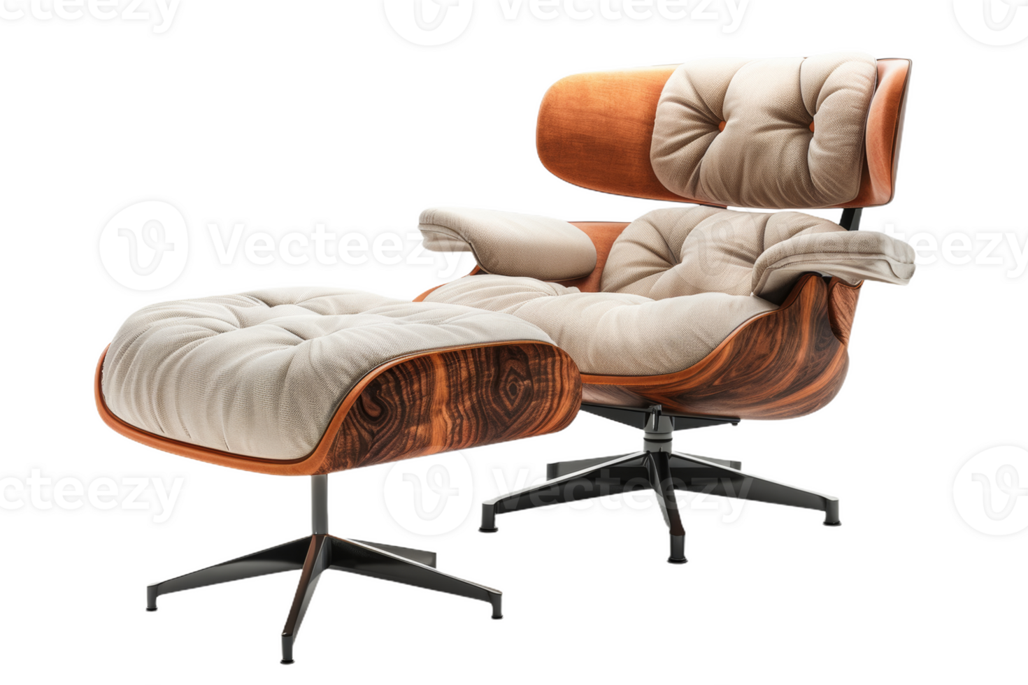 Modern Lounge Chair and Ottoman png