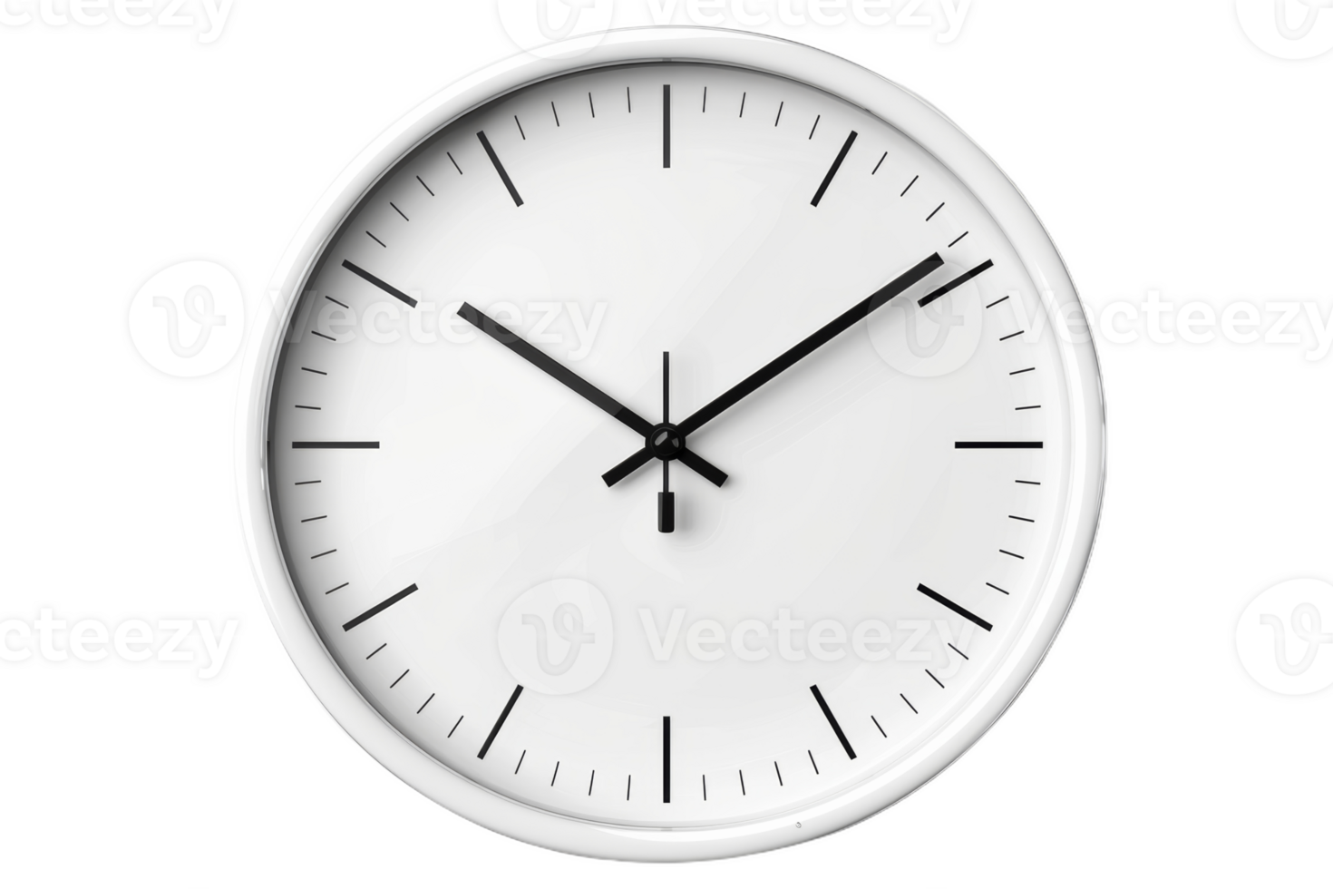 White Wall Clock With Black Hands png