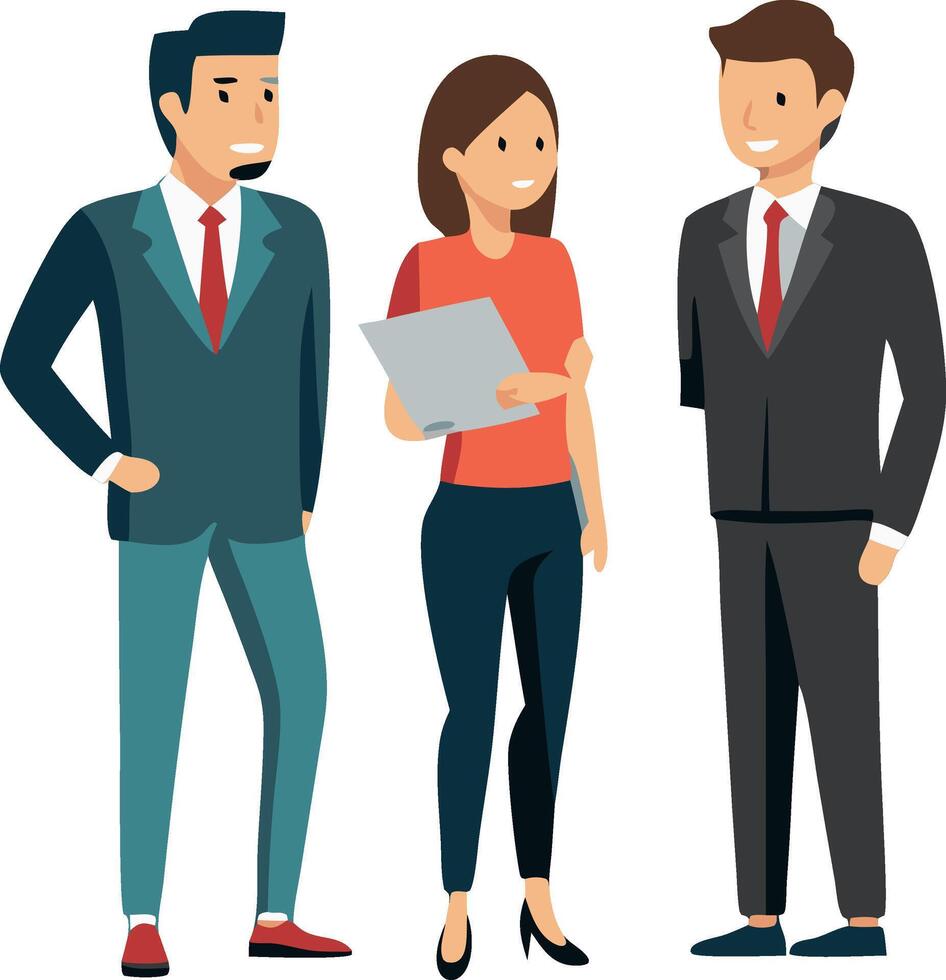Group of business colleagues having a casual conversation in office attire vector