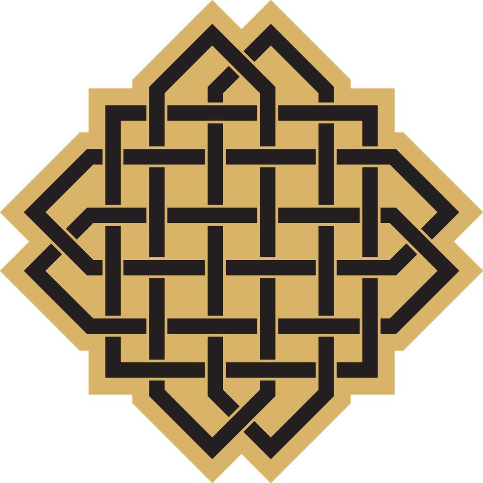 gold and black Celtic knot. Ornament of ancient European peoples. The sign and symbol of the Irish, Scots, Britons, Franks. vector