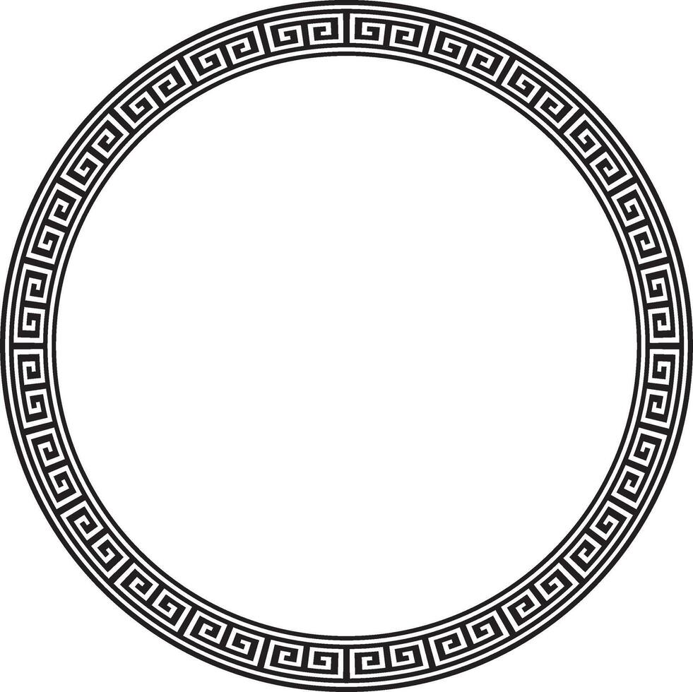 round monochrome classic frame. Greek meander. Patterns of Greece and ancient Rome. Circle european border vector