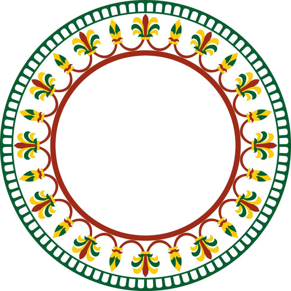 round colored national persian ornament. Circle, frame, border ethnic pattern of Iranian civilization. vector