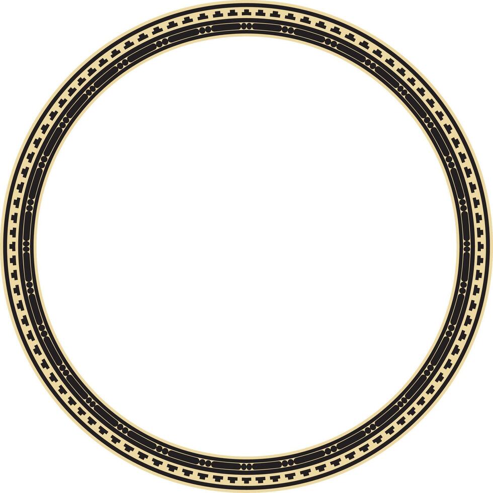 round gold and black seamless classic byzantine ornament. Infinite circle, border, frame Ancient Greece, Eastern Roman Empire. Decoration of the Russian Orthodox Church. vector