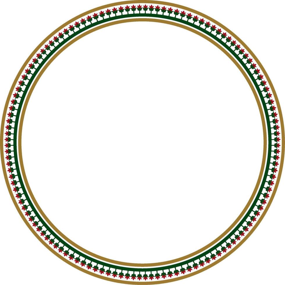 colorful round byzantine ornament. Circle, border, frame of ancient Greece and Eastern Roman Empire. Decoration of the Russian Orthodox Church. vector