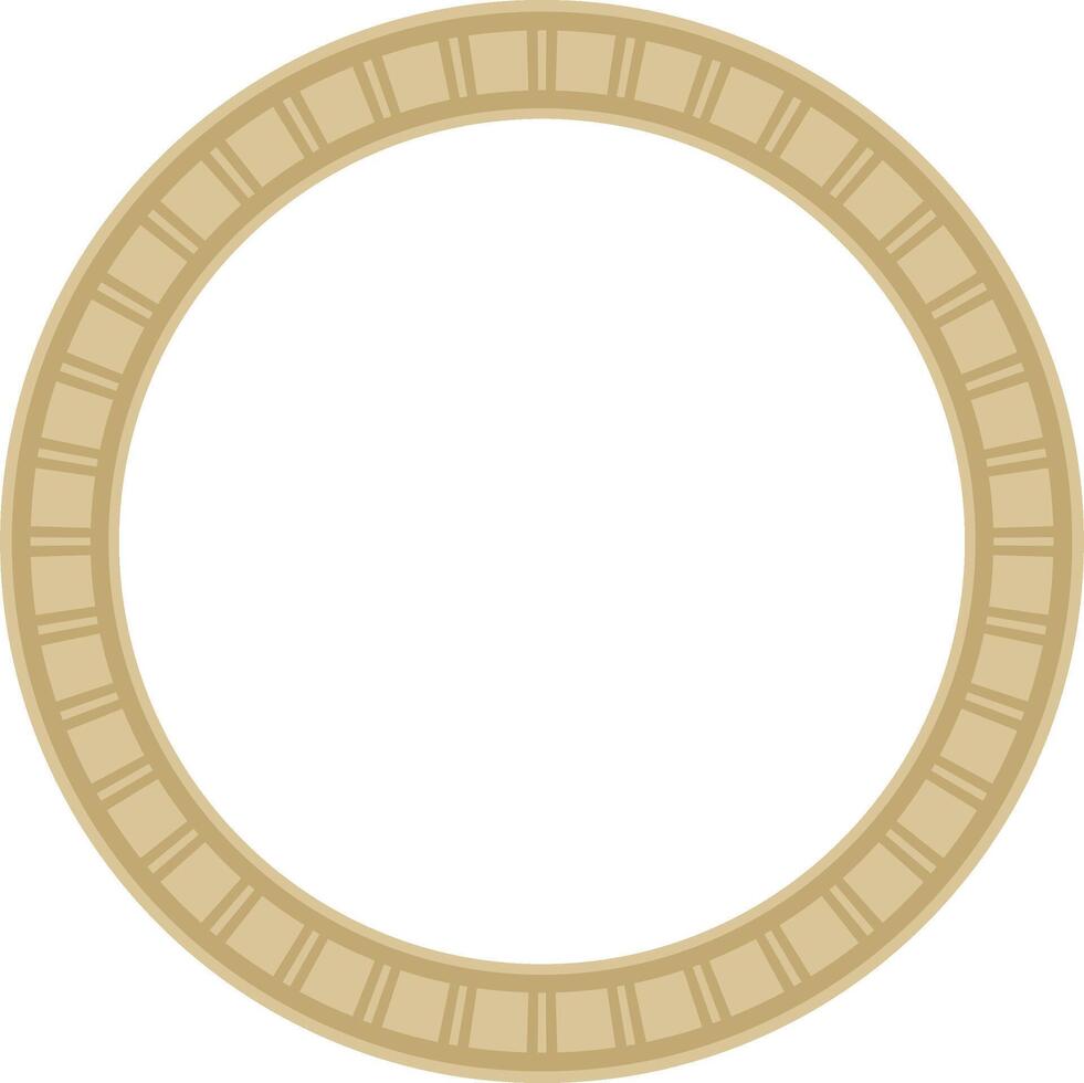 golden round Egyptian ornament. Circle, frame, ring of ancient Egypt.Pattern of lotus flowers and sun vector