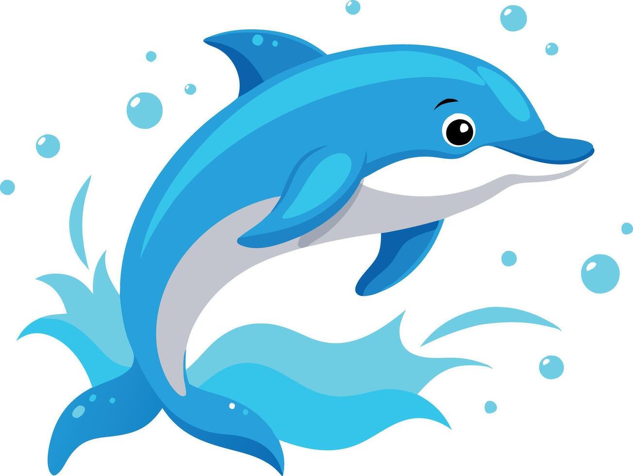 Dolphin jumping out of water vector