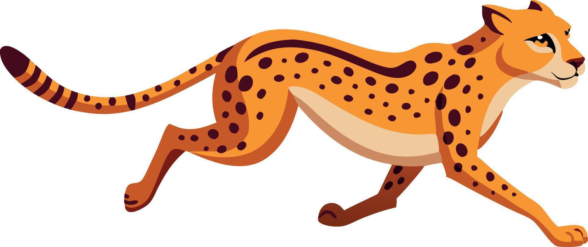 Cheetah sprinting at high speed vector