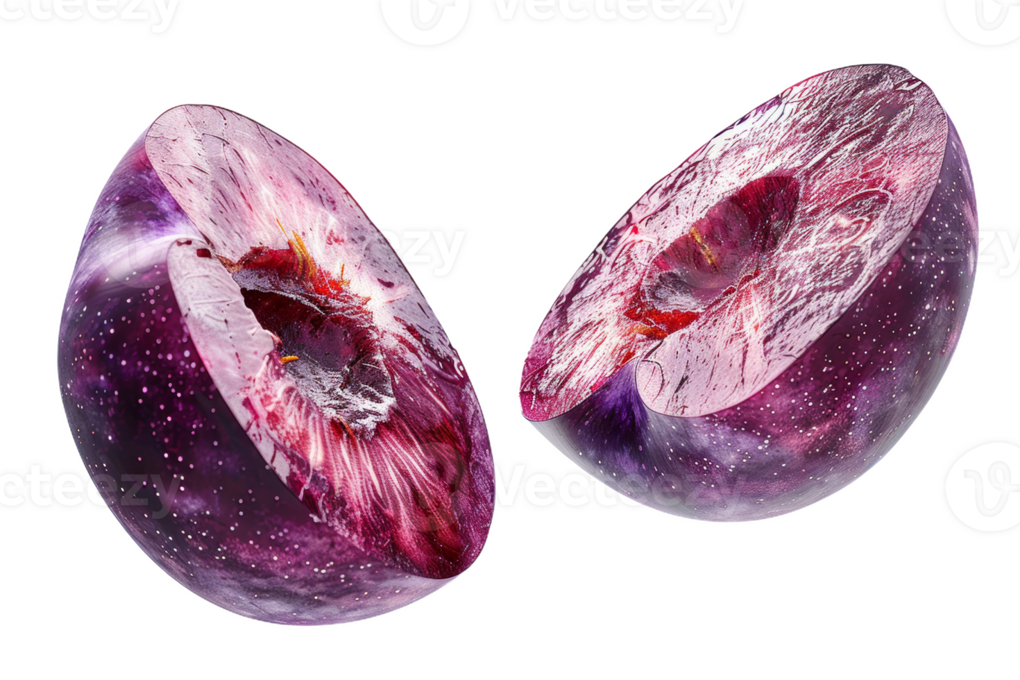 Plum Halves With a Cosmic Design png