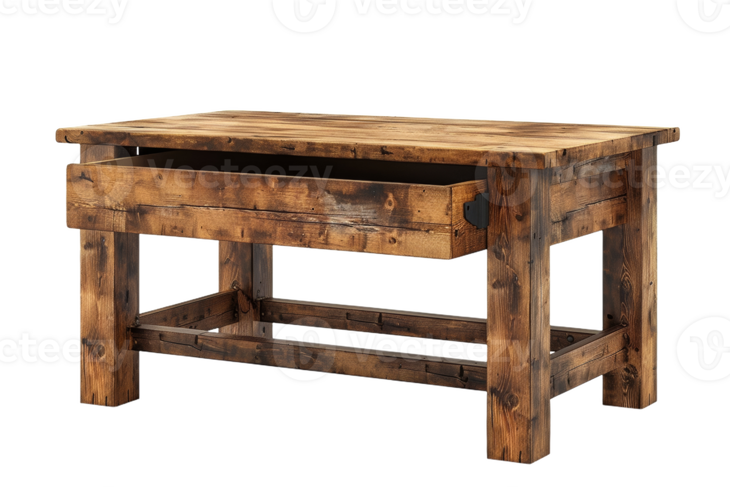 Rustic Wooden Coffee Table With Lift Top and Drawer png