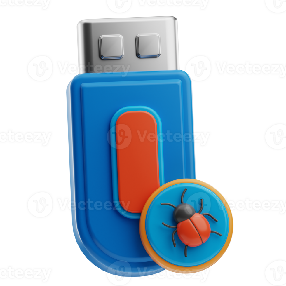 Infected Usb Drive Technology illustration 3D png