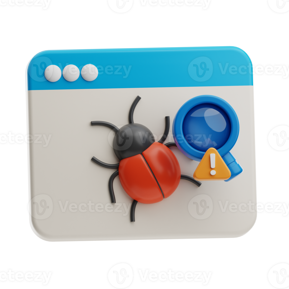 Bug Detected Technology illustration 3D png