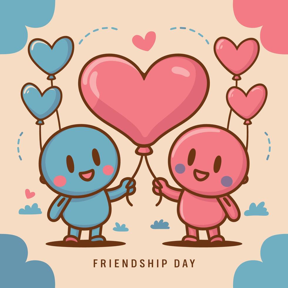 Friendship Day - friends hugging and having fun vector