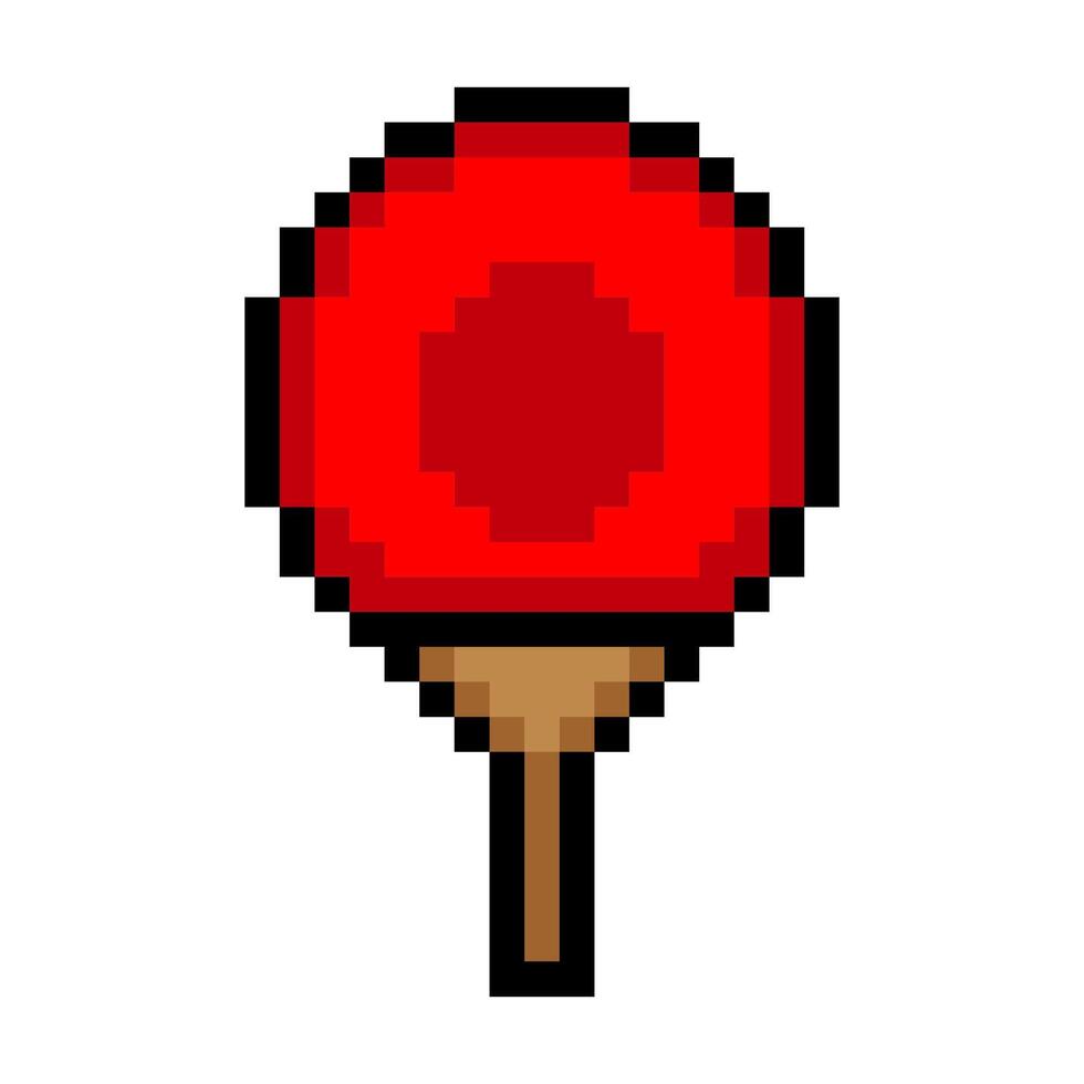 Table tennis racket in pixel art style vector