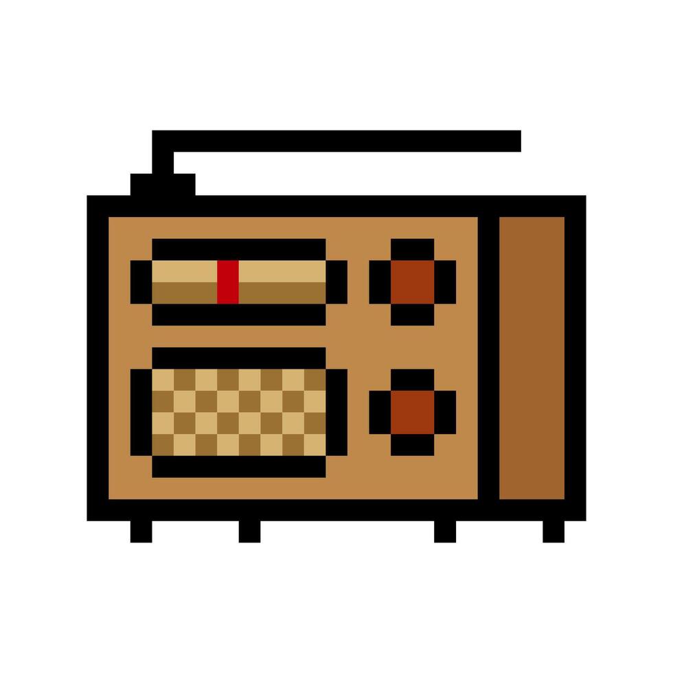 Radio in pixel art style vector