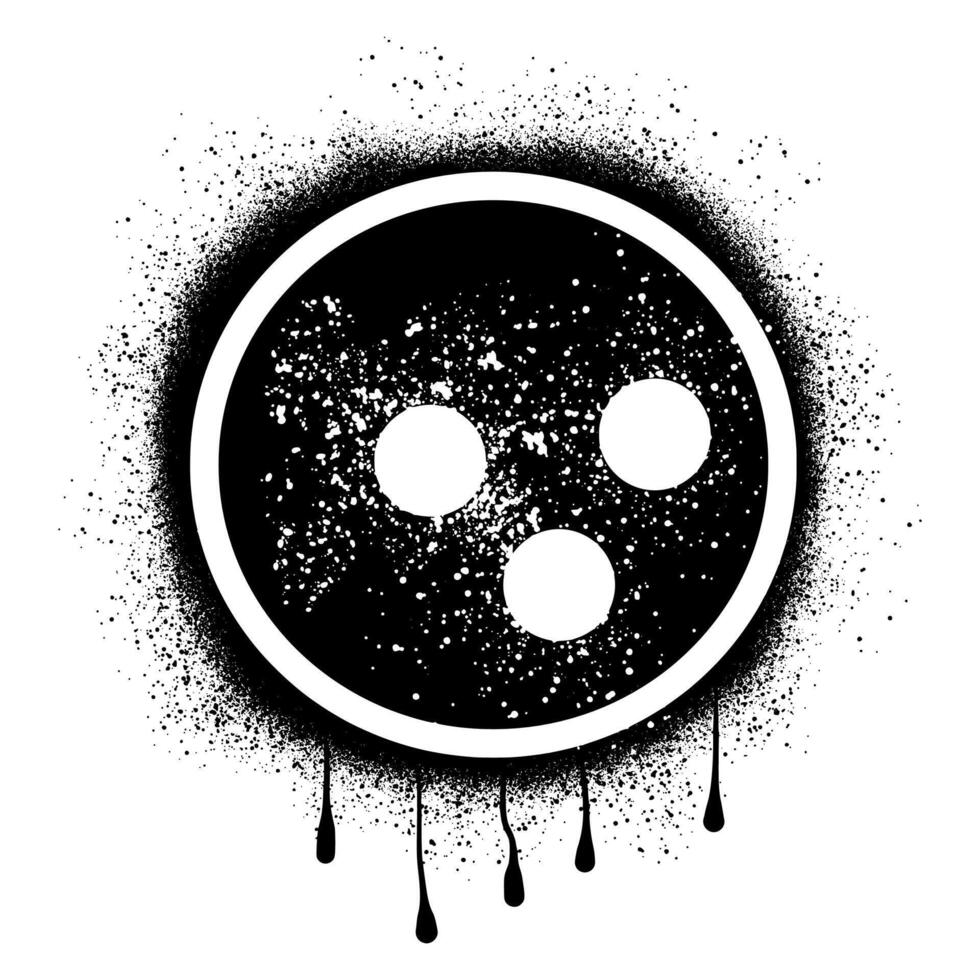 Bowling ball graffiti with black spray paint vector