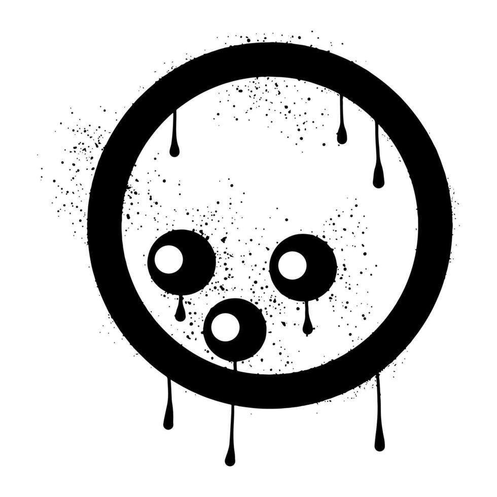 Bowling ball graffiti with black spray paint vector