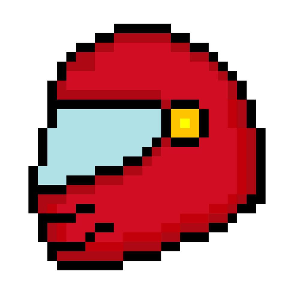 Motorcycle helmet in pixel art style vector