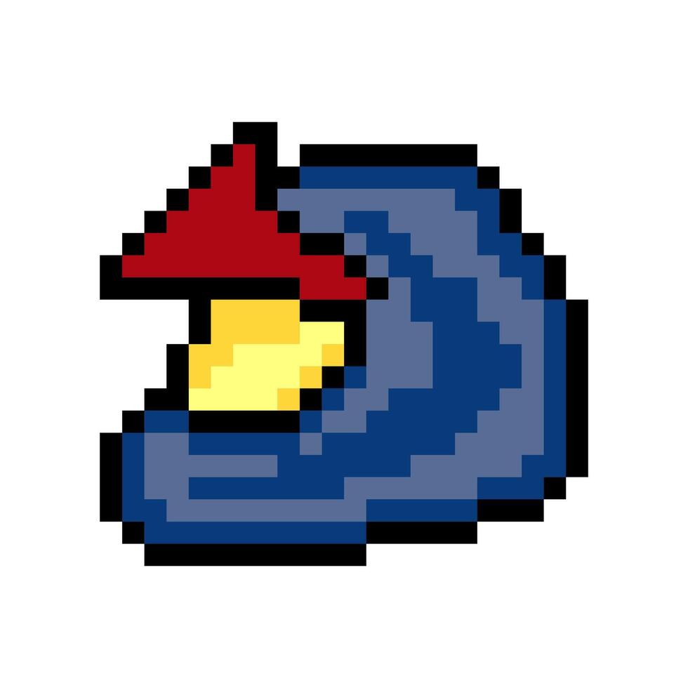 Motorcycle helmet in pixel art style vector
