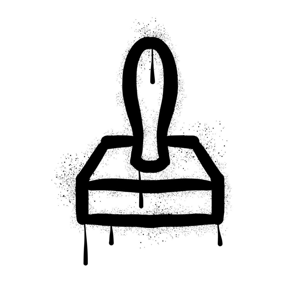 Rubber stamp graffiti with black spray paint. Hand drawn stamp design vector