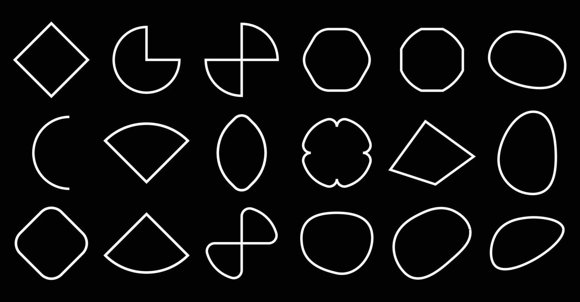 various creative graphics shape outline design vector