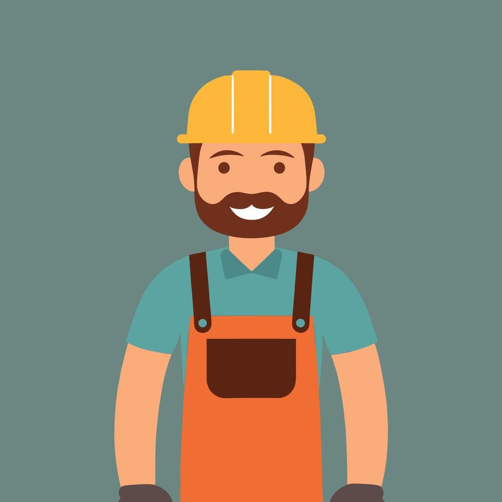 worker and builder wearing construction hat and tools vector