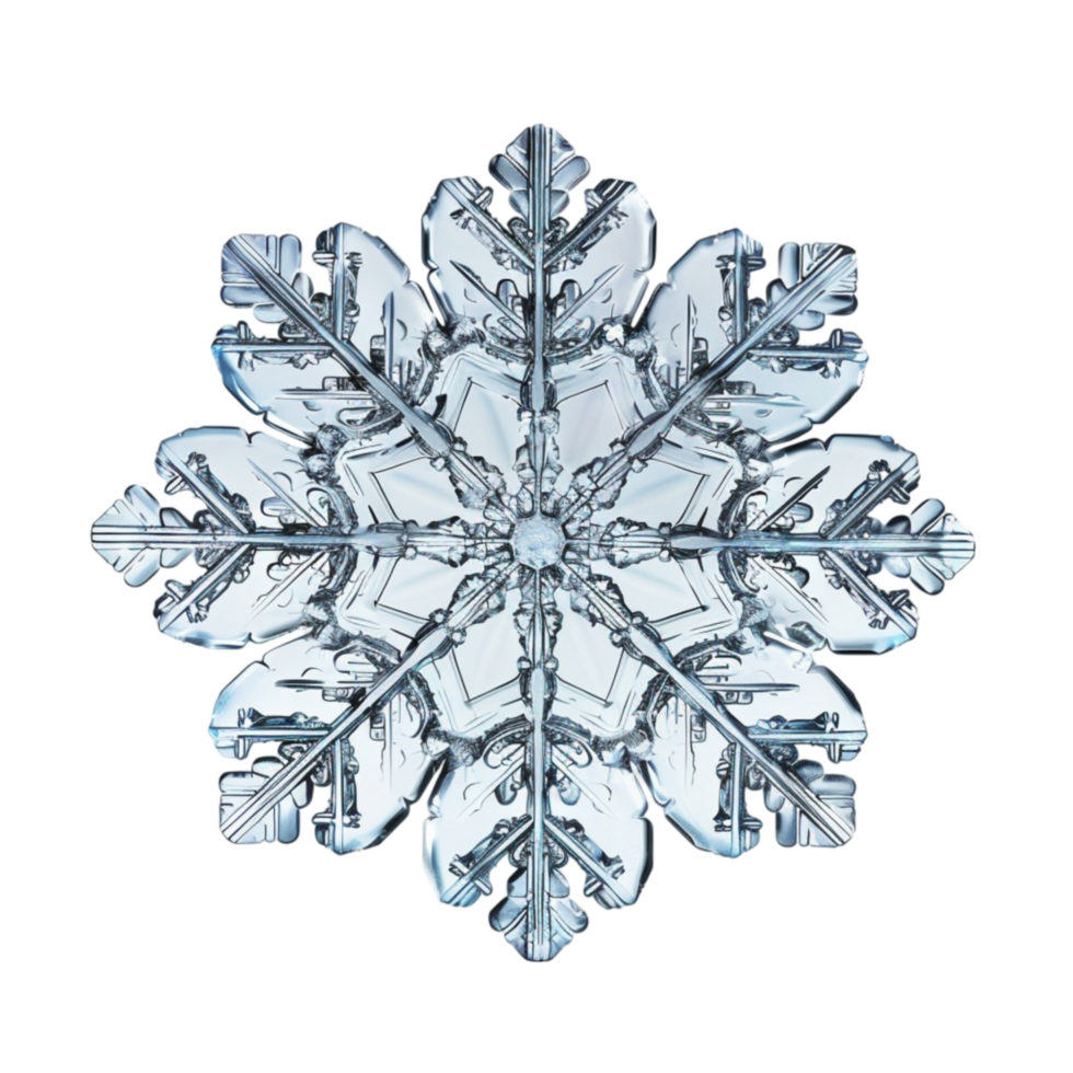 Holiday Elegance Macro Art of Glass Snowflakes png